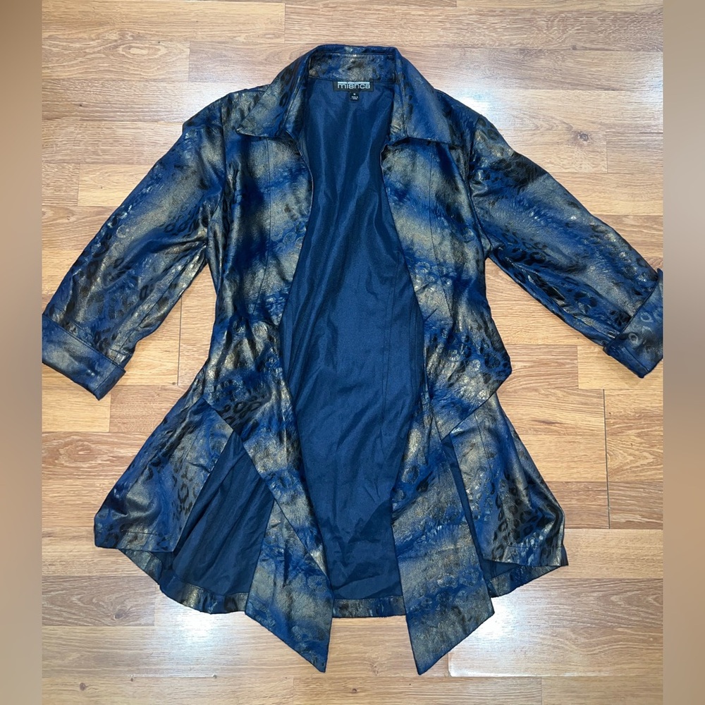 Elegant Blue and Gold Women's Blazer